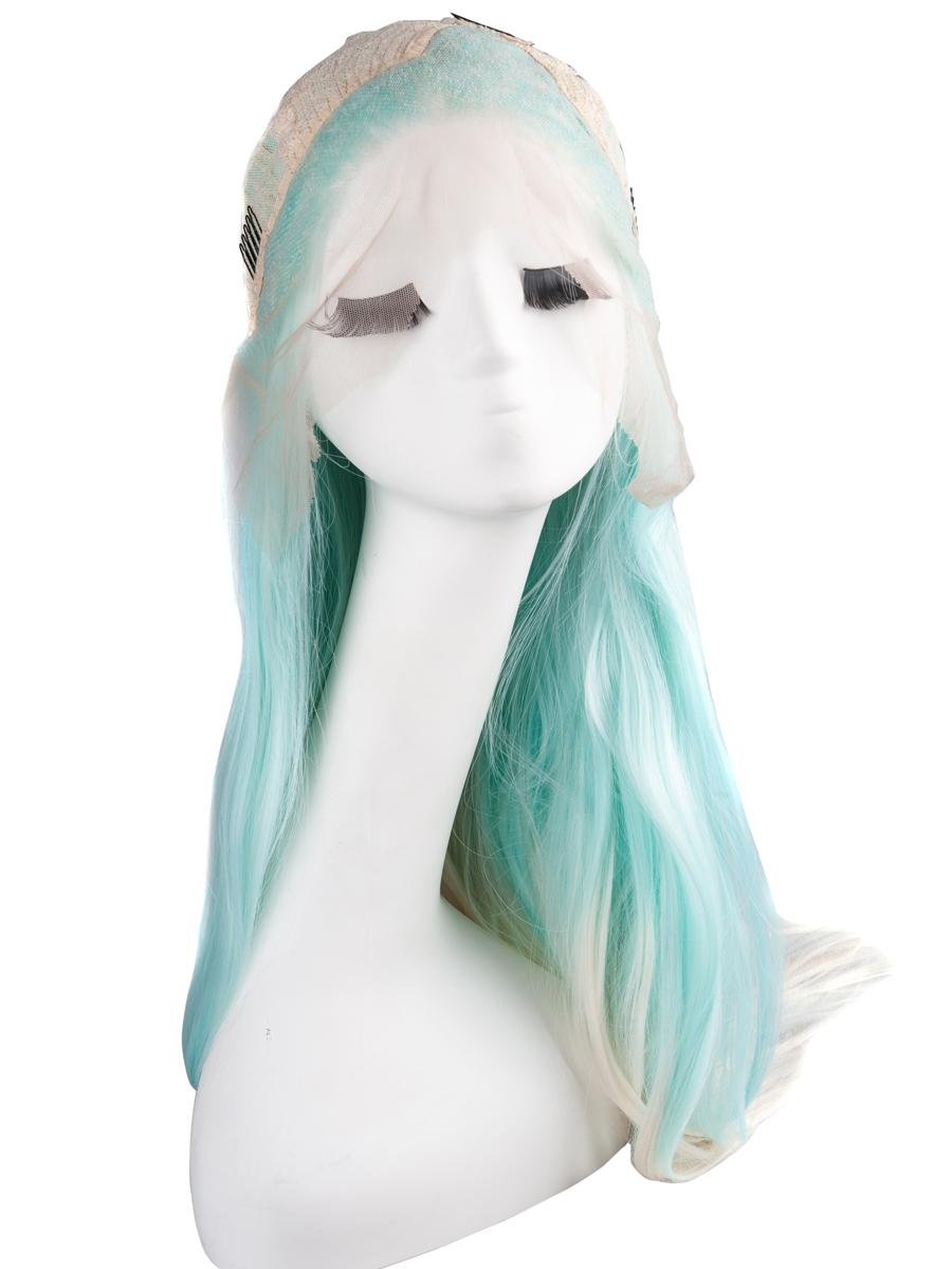 Light Blue Ombre 24" Straight Synthetic Lace Front Wig - Image 12