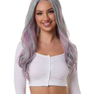 24"  Long Wavy Synthetic Lace Front Wig