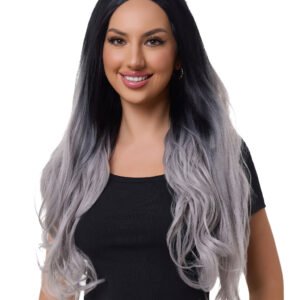 Gray Mix Ombre 22" Body Wave Synthetic Lace Front Wig