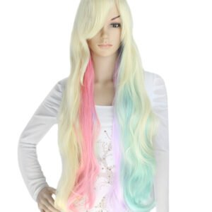 Blonde Long Curly Cosplay Wig - Multi-color