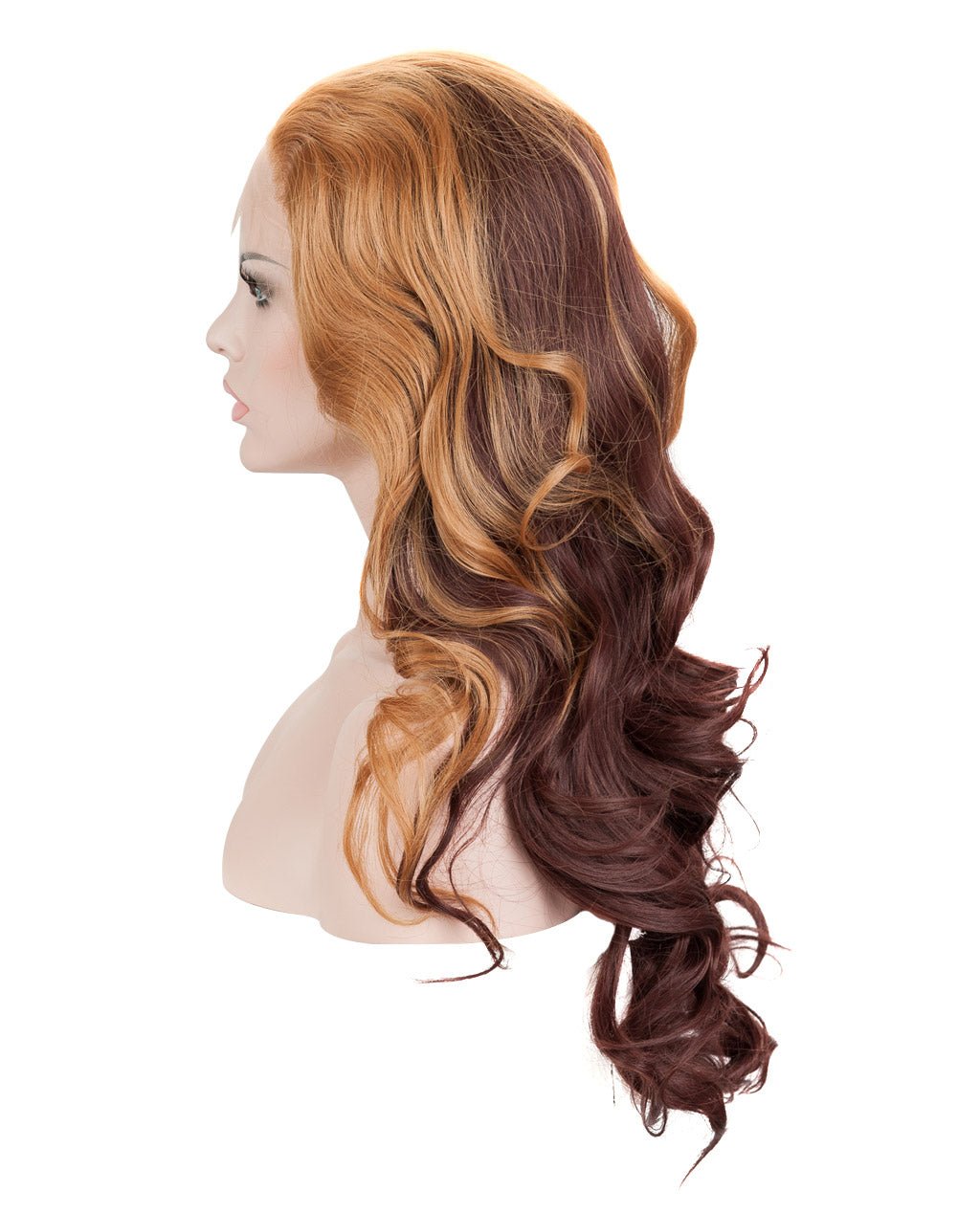 Medium Brown Ombre 20" Wavy Synthetic Lace Front Wig - Image 5
