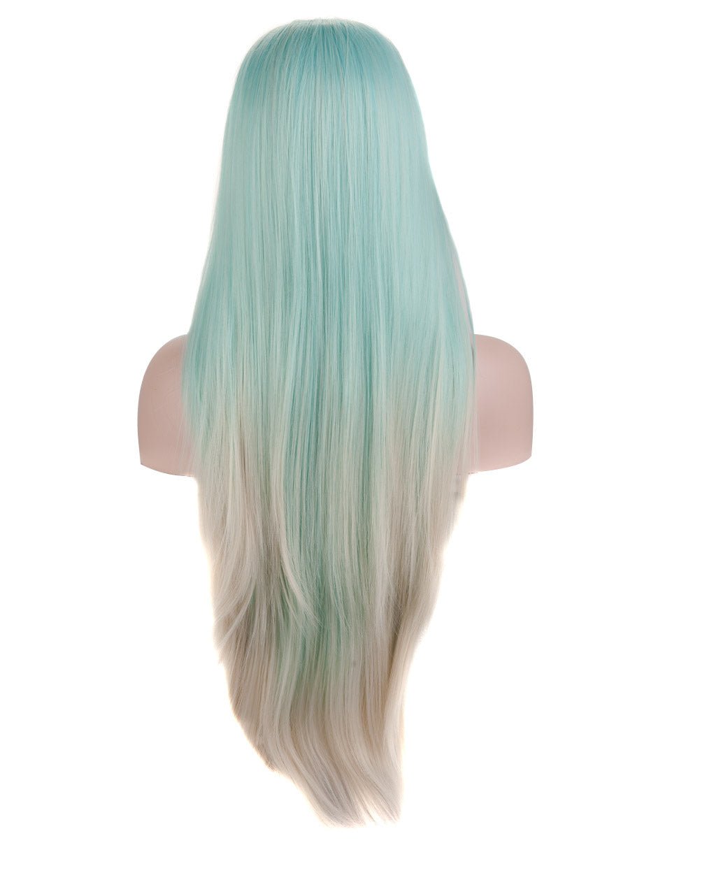 Light Blue Ombre 24" Straight Synthetic Lace Front Wig - Image 9