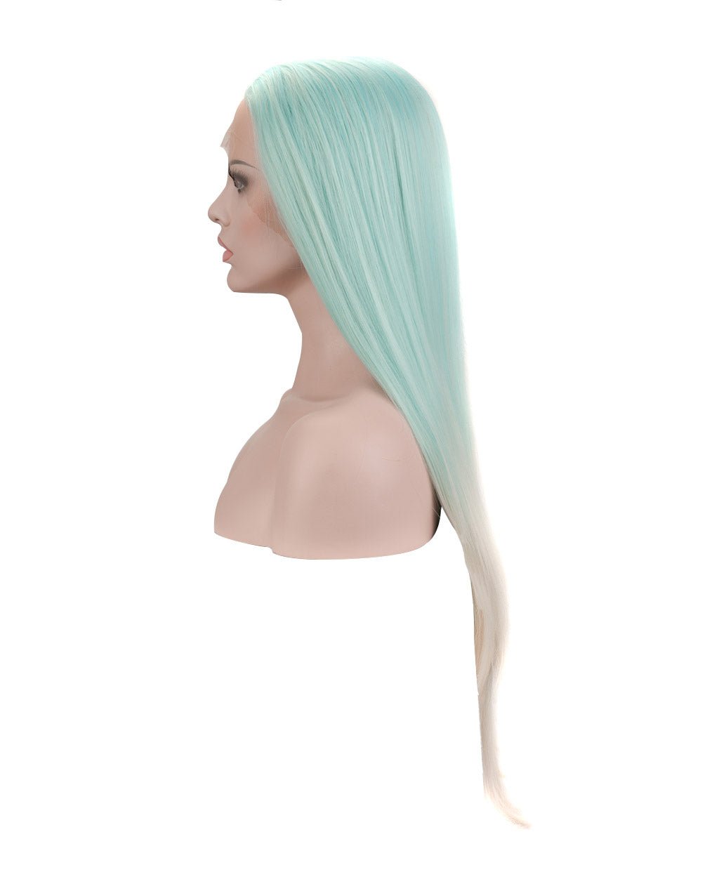 Light Blue Ombre 24" Straight Synthetic Lace Front Wig - Image 10