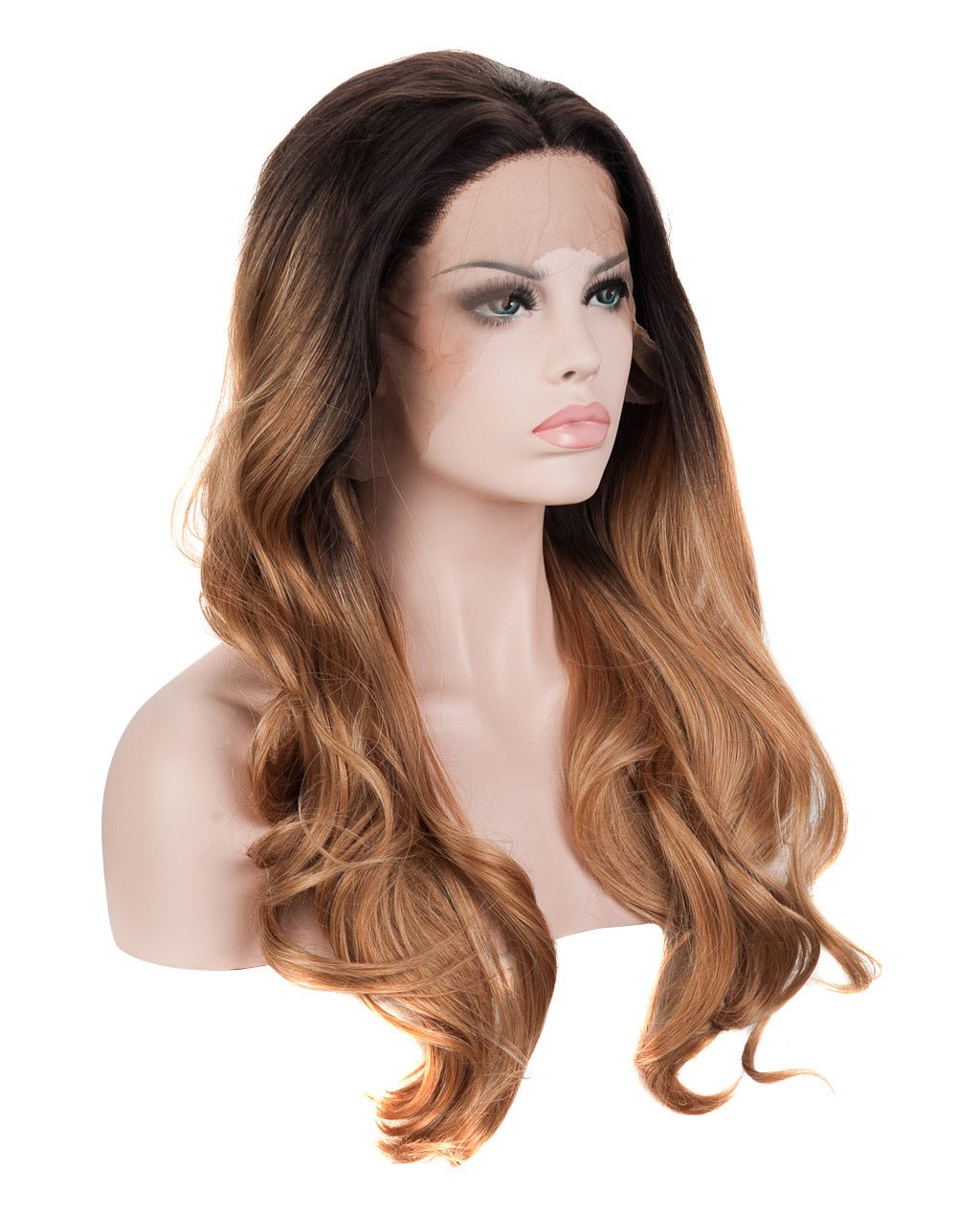 Dark Brown Ombre 20" Wavy Synthetic Lace Front Wig - Image 8