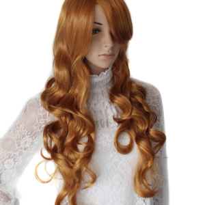 Strawberry Blonde Loose Curl Synthetic Costume Wig