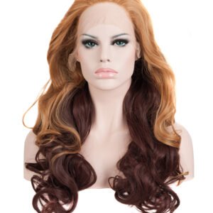 Medium Brown Ombre 20" Wavy Synthetic Lace Front Wig