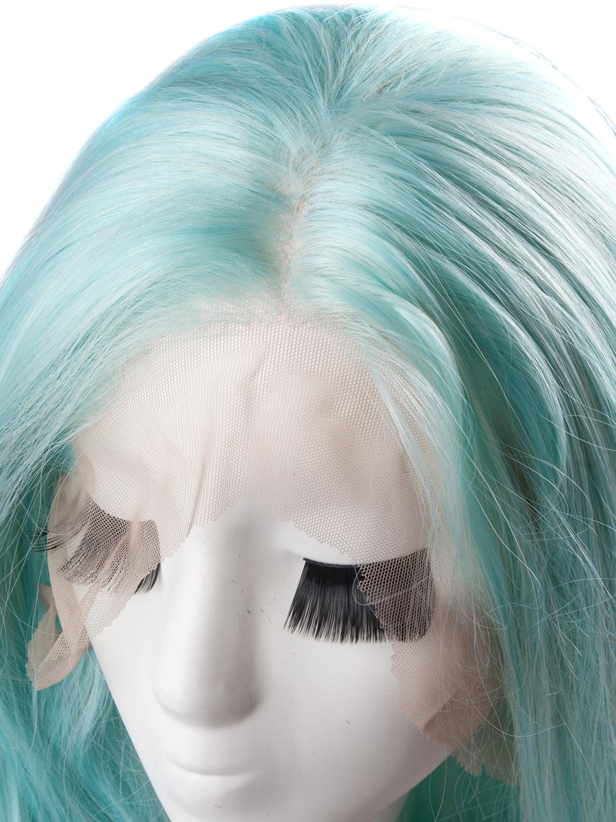 Light Blue Ombre 24" Straight Synthetic Lace Front Wig - Image 7