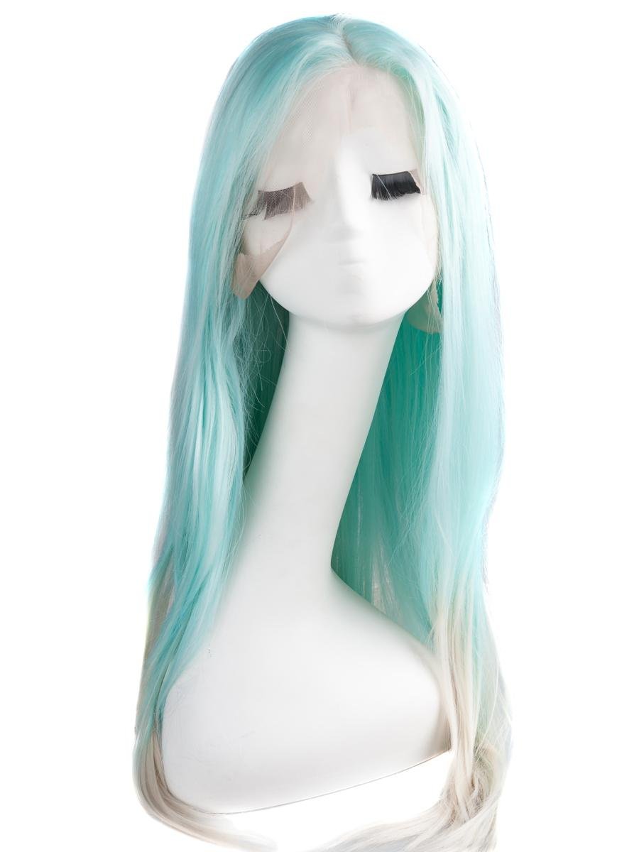 Light Blue Ombre 24" Straight Synthetic Lace Front Wig - Image 11