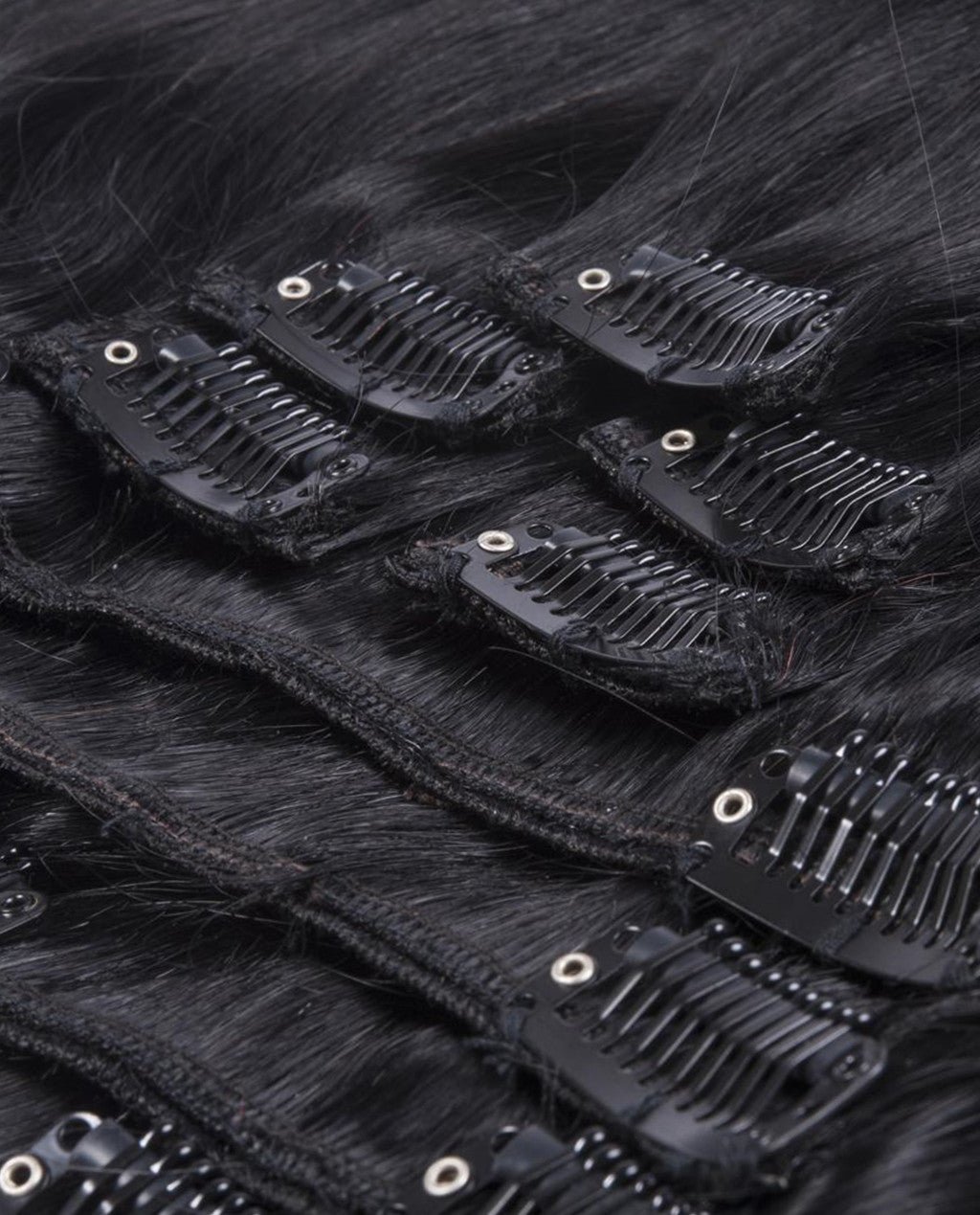 Jet Black (#1) 9 Piece Remy Human Hair Clip-in - Image 6