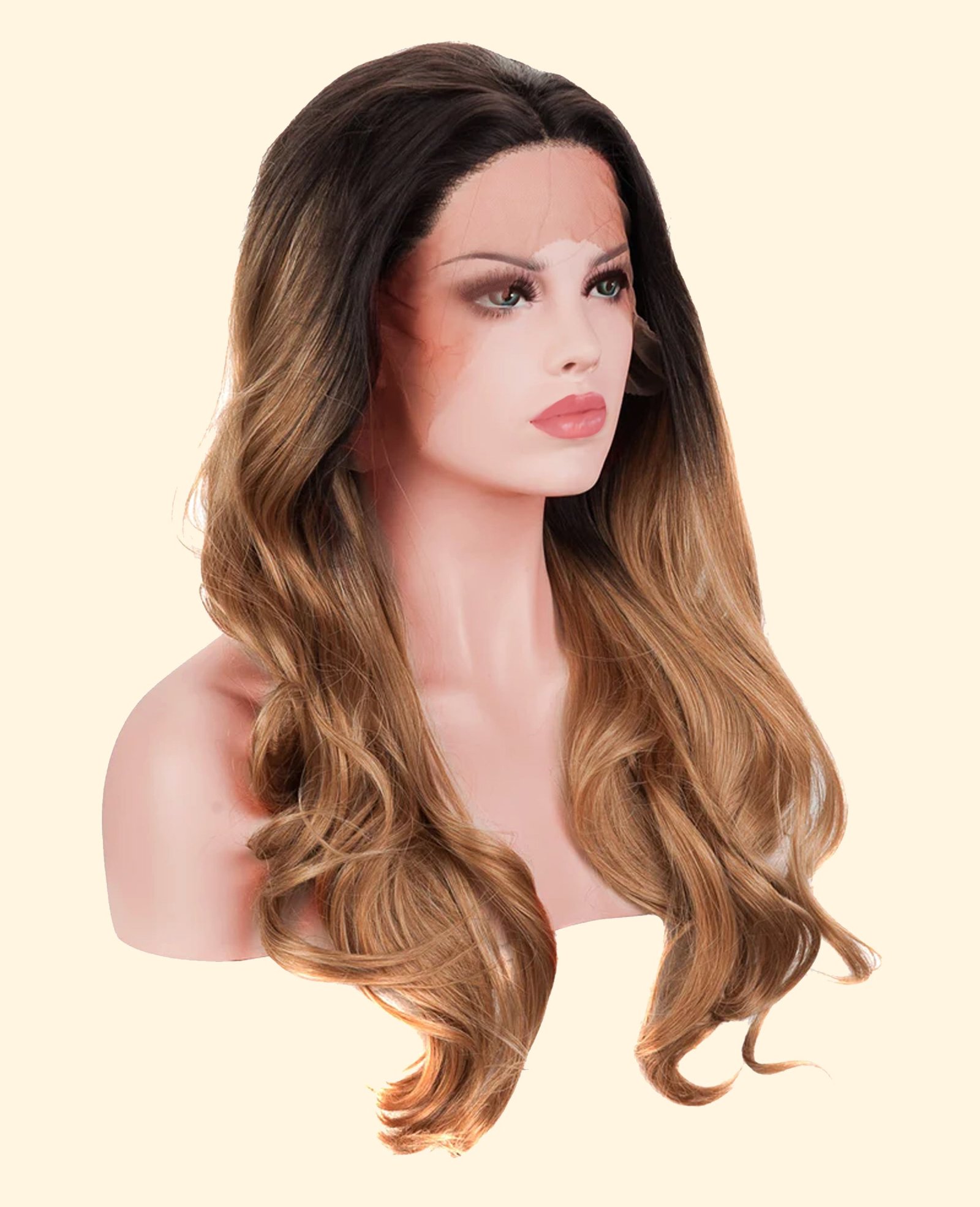 Dark Brown Ombre 20" Wavy Synthetic Lace Front Wig - Image 12