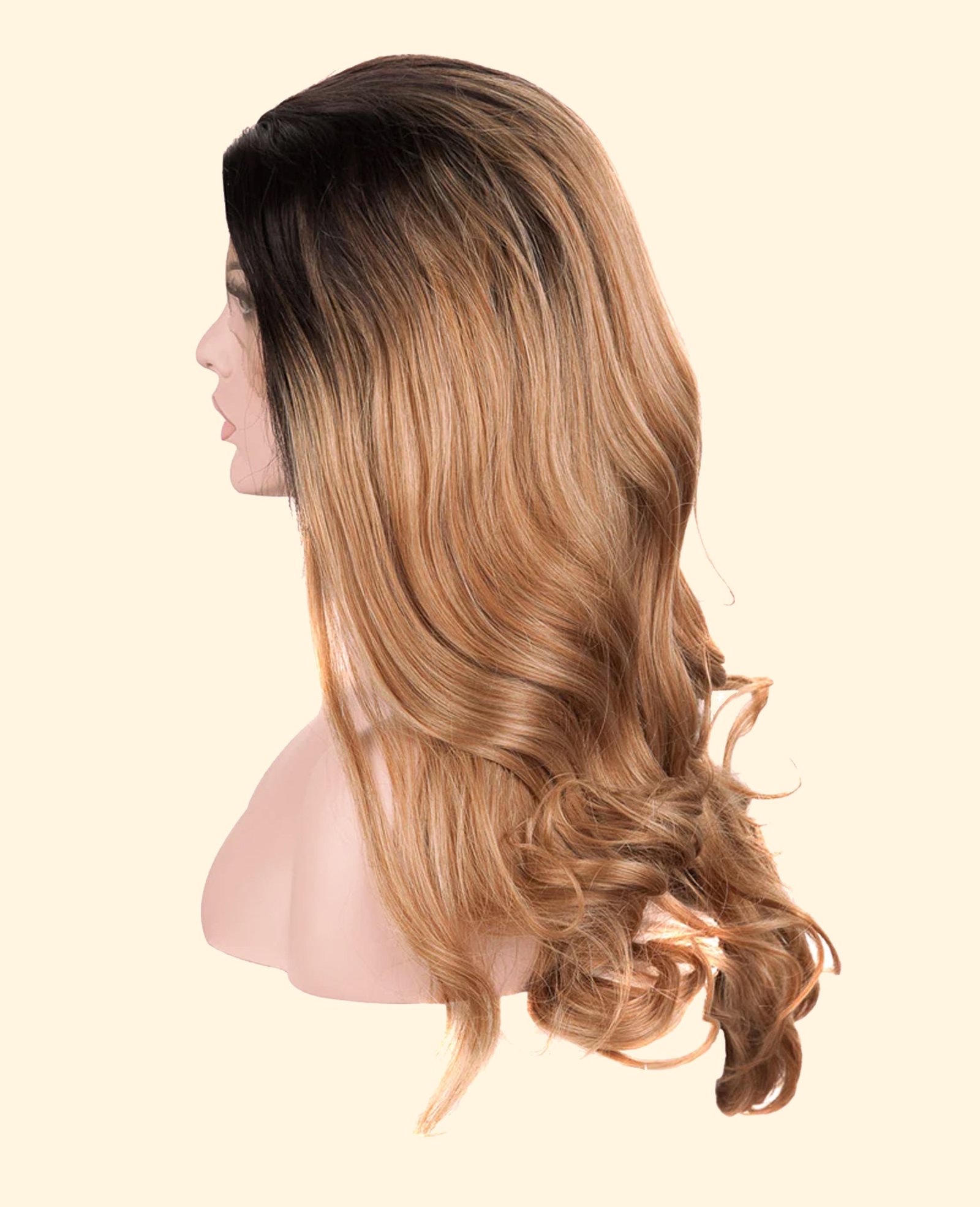 Dark Brown Ombre 20" Wavy Synthetic Lace Front Wig - Image 14