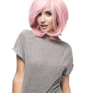 Chic Pink Blush Couture Bob Synthetic Costume Wig