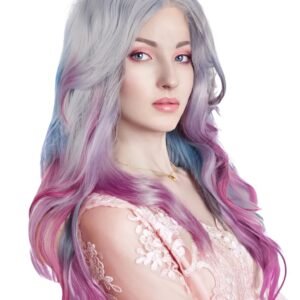 Gray Multi-Color Ombre 22" Wavy Synthetic Lace Front Wig