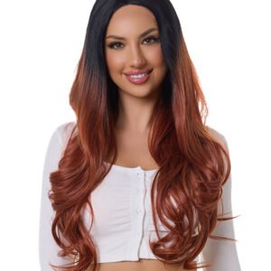 Brown Ombre 24" Wavy Synthetic Lace Front Wig