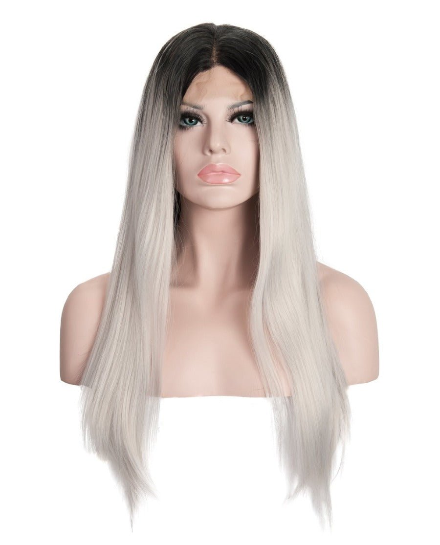 Gray Mix Ombre 22" Straight Synthetic Lace Front Wig - Image 3