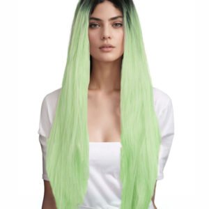 Pastel Green Ombre 24" Straight Synthetic Lace Front Wig
