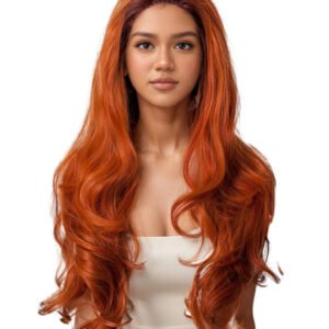Ombre Orange Wavy 24" Synthetic Lace Front Wig